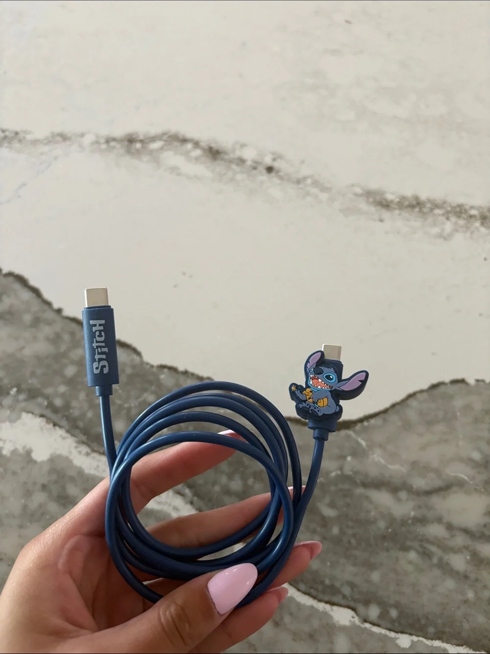 Stitch Themed Blue USB-C Charging Cable